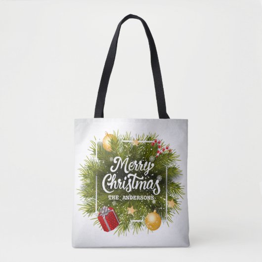Elegant, speciaal voor kerstbomen ontworpen Canvas Tote Bag (Voorkant)
