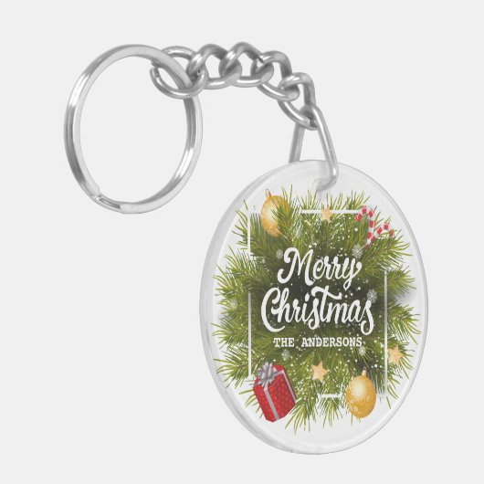 Elegant, speciaal voor kerstbomen ontworpen Sleute Sleutelhanger (Voorkant Links)