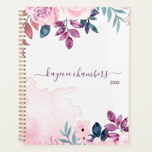 Elegant, speciaal voor roze en paarse bloemen aang planner (Voorkant)