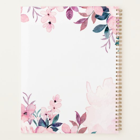 Elegant, speciaal voor roze en paarse bloemen aang planner (Achterkant)