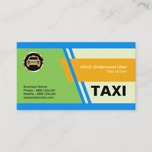 Elegant Special Blue Slanting Stripes Taxi Service Visitekaartje (Voorkant)