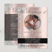 Elegant Special Roos Gold Photo Wedding Kaart (Voorkant / Achterkant)