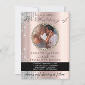 Elegant Special Roos Gold Photo Wedding Kaart (Voorkant)