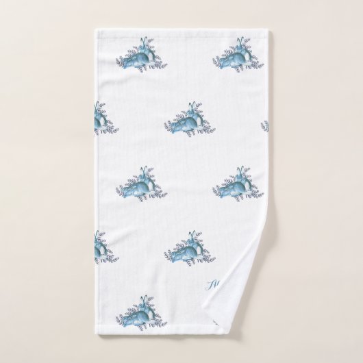 Elegant Specialized Blue Gray Bunny Rabbits Bad Handdoek (Handdoek)