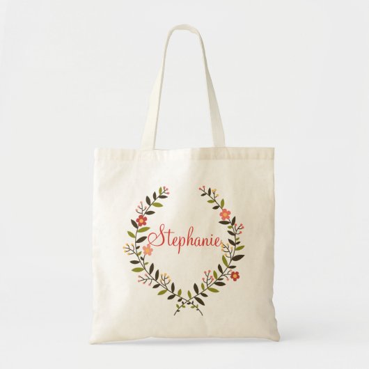 Elegant Specialized Floral Wreath Tote Bag (Voorkant)