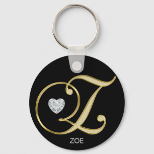 Elegant Specialized Gold Monogrammed Letter Z Sleutelhanger