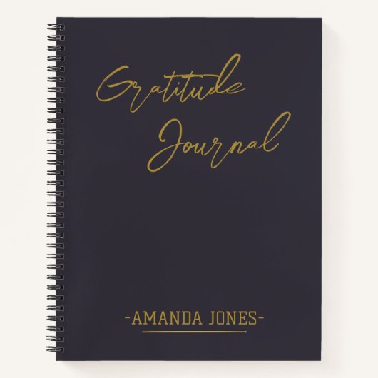 Elegant Specialized Gratitude Journal Gray Gold Notitieboek (Voorkant)