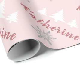 Elegant Specialized Merry kerstsnowflakes Cadeaupapier