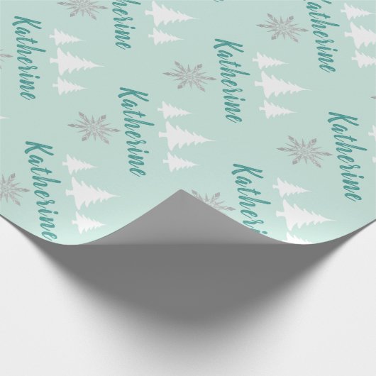 Elegant Specialized Merry kerstsnowflakes Cadeaupapier (Hoek)