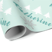 Elegant Specialized Merry kerstsnowflakes Cadeaupapier (Rol Hoek)