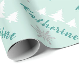 Elegant Specialized Merry kerstsnowflakes Cadeaupapier