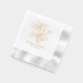 Elegant Specialized Mr. and Mrs Wedding Monogram Folie Servetten (Links)