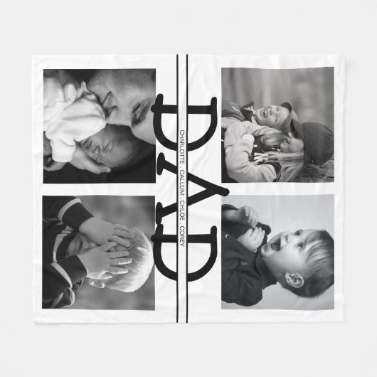 Elegant Specialized Pap Photo Collage Fleece Deken (Voorkant (Horizontaal))