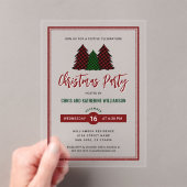 Elegant speelpatroon kerstboom vakantie partij acryl uitnodigingen (Insitu (Draagbaar))