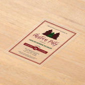 Elegant speelpatroon kerstboom vakantie partij acryl uitnodigingen (Laagn)