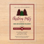 Elegant speelpatroon kerstboom vakantie partij acryl uitnodigingen (Voorkant)