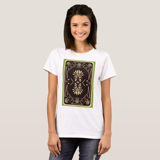 Elegant  spelen Kaart zwart goud T-shirt (Voorkant volledig)