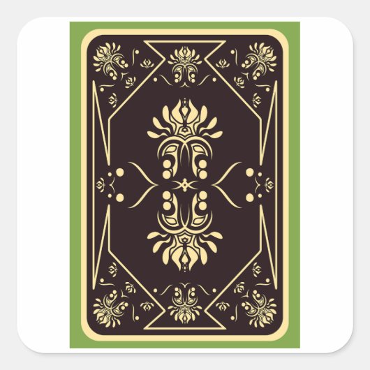 Elegant spelen Kaart zwart goud Vierkante Sticker (Voorkant)