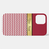 Elegant Spicy Red & White Chevron Pattern Case-Mate iPhone Case (Achterkant (horizontaal))