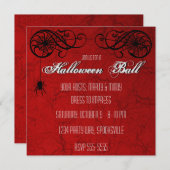 Elegant Spiderweb Halloween Ball Party Invitation Kaart (Voorkant / Achterkant)