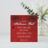 Elegant Spiderweb Halloween Ball Party Invitation Kaart (Staand voorkant)