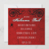 Elegant Spiderweb Halloween Ball Party Invitation Kaart (Voorkant)