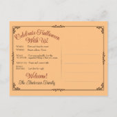 Elegant Spiderweb Meisje Halloween Briefkaart Uitn (Achterkant)