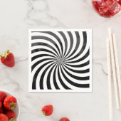 Elegant Spiral Black en White Paper Napkin Servet (Insitu)