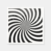 Elegant Spiral Black en White Paper Napkin Servet (Voorkant)