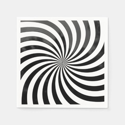 Elegant Spiral Black en White Paper Napkin Servet (Voorkant)