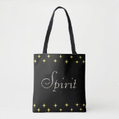 Elegant Spirit Calligrafie en sterren op zwart Tote Bag (Voorkant)
