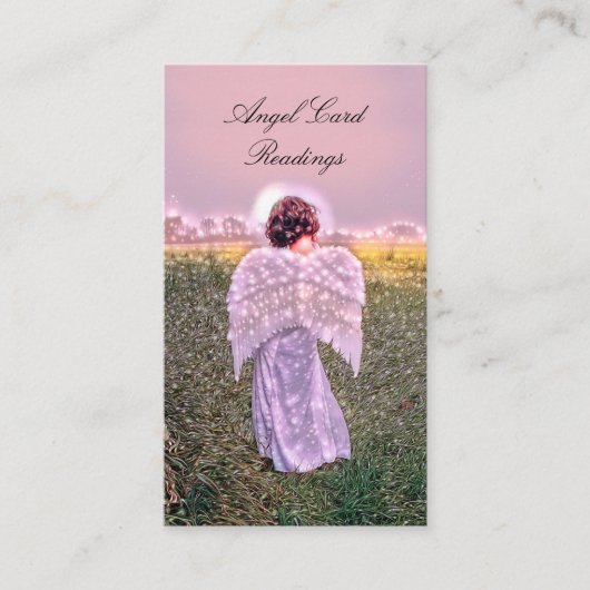 Elegant Spiritueel Ggloed Angel Kaart Reading Visitekaartje (Voorkant)