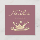 Elegant Splash Gold Pools modern Roos Vierkante Visitekaartje (Voorkant)