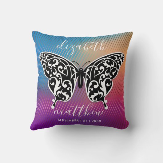 Elegant Splendor Life Butterfly Pillow Design Kussen (Achterkant)