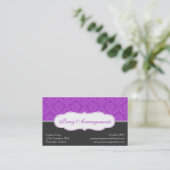 Elegant Split Damask - Paars Visitekaartje (Staand voorkant)