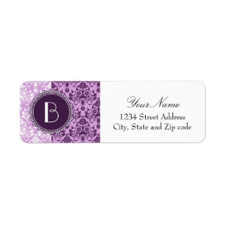 Elegant Split Damask Patroon met Monogram Etiket