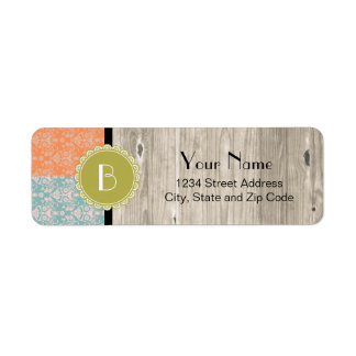 Elegant Split Damask Patroon met Monogram Etiket