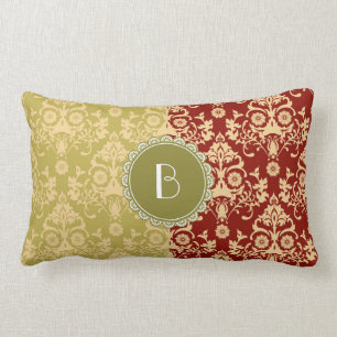 Elegant Split Damask Patroon met Monogram Kussen