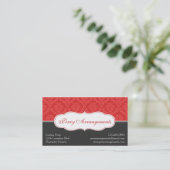 Elegant Split Damask - Red Visitekaartje (Staand voorkant)