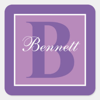 Elegant Split Initiaal Vierkante Sticker