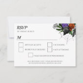 Elegant Spooky Floral Spider Web RSVP Kaartje (Voorkant)