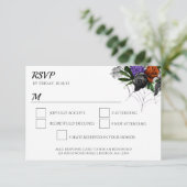 Elegant Spooky Floral Spider Web RSVP Kaartje (Staand voorkant)