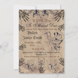  Elegant Spooky, Halloween Baby shower Invi Kaart