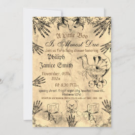  Elegant Spooky, Halloween Baby shower Invi Kaart