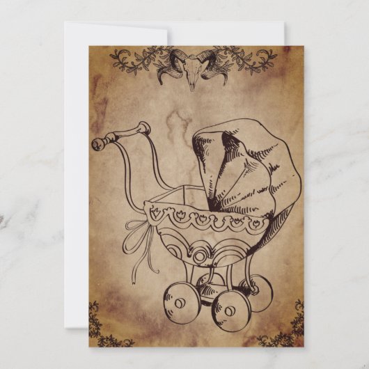  Elegant Spooky, Halloween Baby shower Invi Kaart (Achterkant)