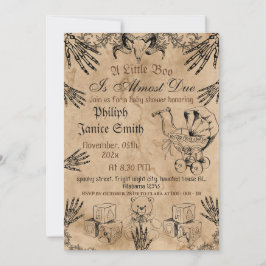  Elegant Spooky, Halloween Baby shower Invi Kaart