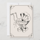 Elegant Spooky, Halloween Baby shower Kaart (Achterkant)