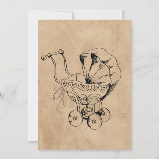 Elegant Spooky, Halloween Baby shower Kaart (Achterkant)