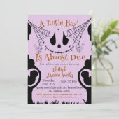 Elegant Spooky, Halloween Baby shower Kaart (Staand voorkant)