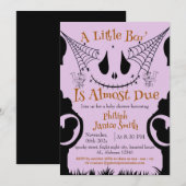 Elegant Spooky, Halloween Baby shower Kaart (Voorkant / Achterkant)